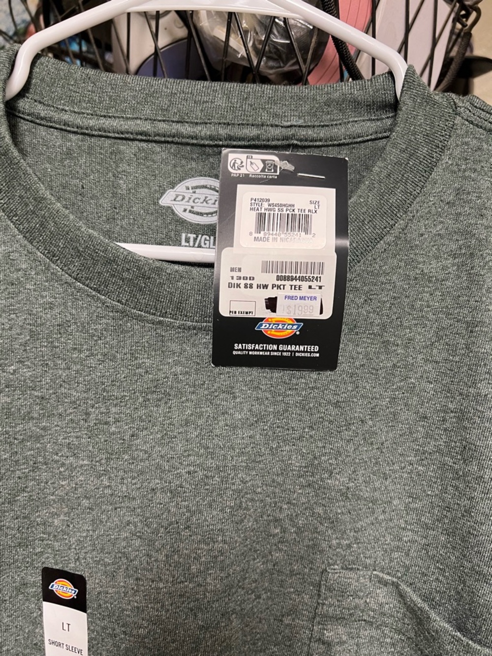 Dickies Green Heather Chest Pocket Tee